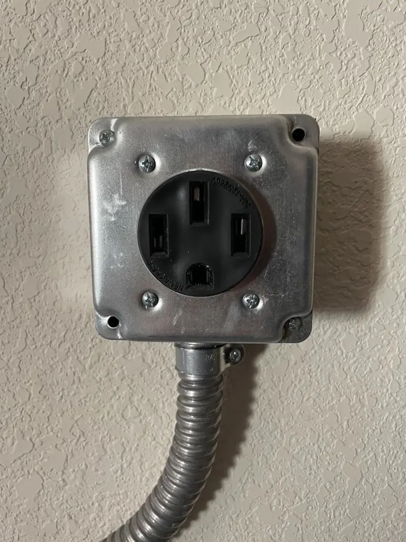 NEMA 14-50 outlet installed for Smart Home Electrical in Mahomet